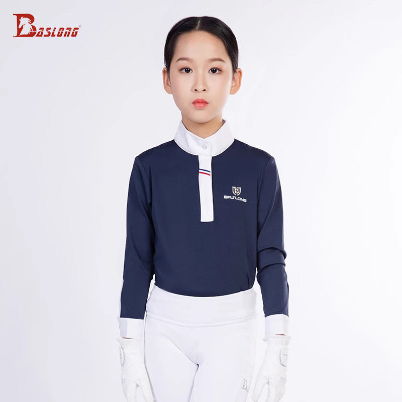 Polo Shirt Equestrian - Baslong Vêtements équestres T-shirt pour enfants