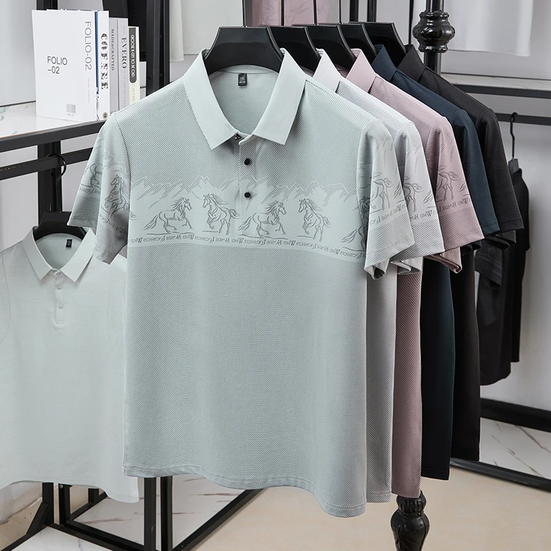 Polo Shirt Equestrian - Polo homme à col imprimé équestre,