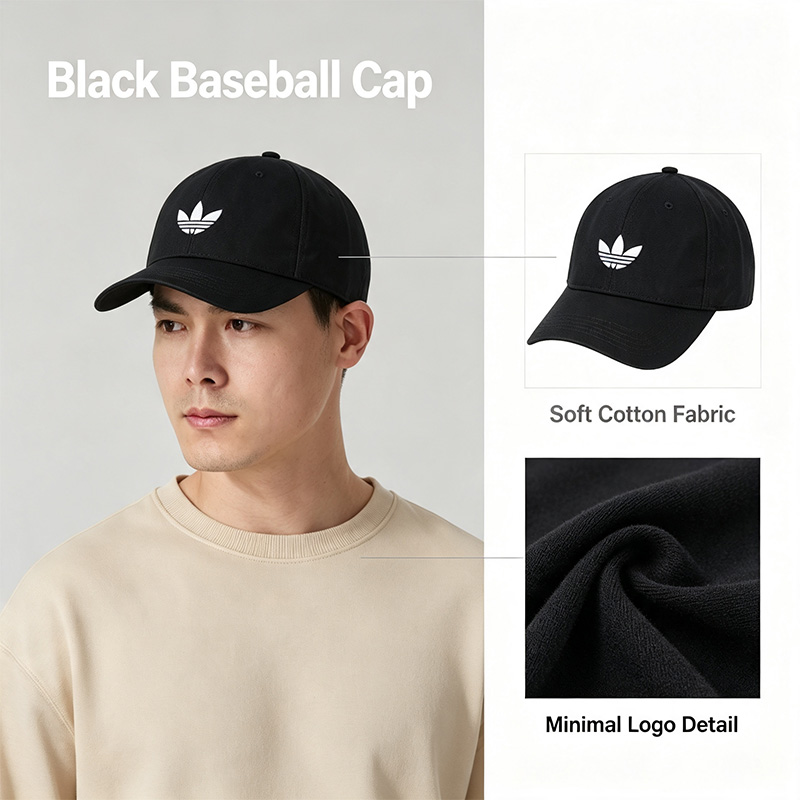 Outdoor Sport Logo - Casquette de baseball noire Adidas en