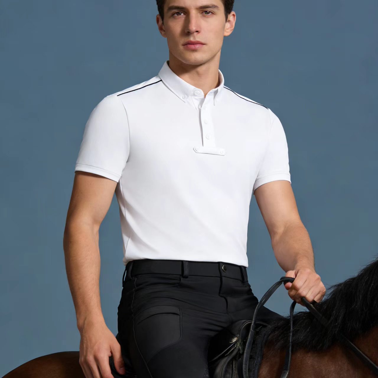 Polo en tricot pour homme, vêt - Polo Shirt Equestrian avis et prix